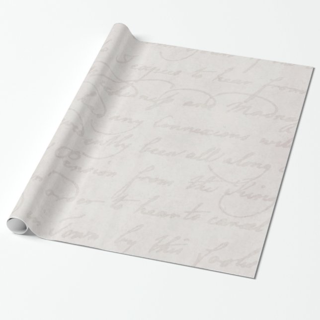 Papel De Regalo Pergamino blanco gris claro colonial del texto del (Desenrollado)