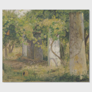 Papel De Regalo Pérgola Con Uvas De Vino (Paisaje De Viñedo)