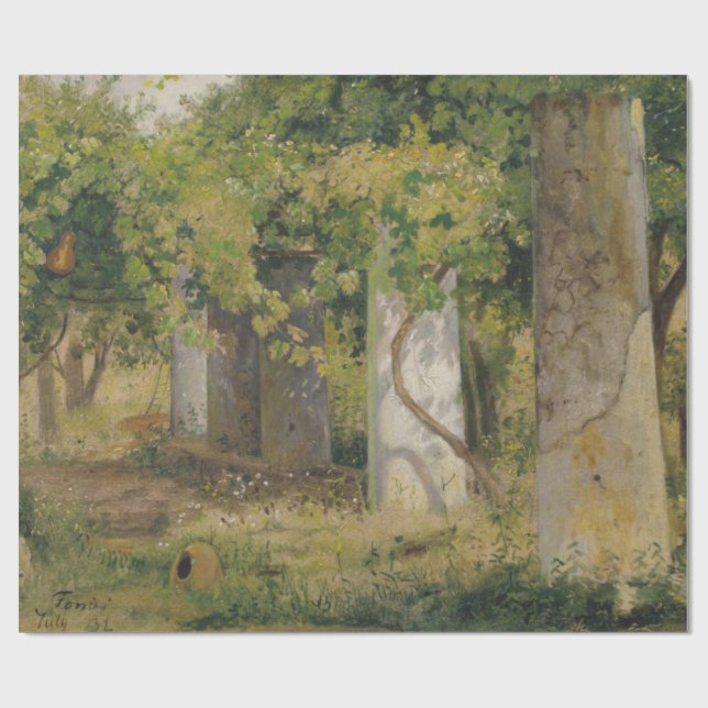 Papel De Regalo Pérgola Con Uvas De Vino (Paisaje De Viñedo) (Superficie plana)