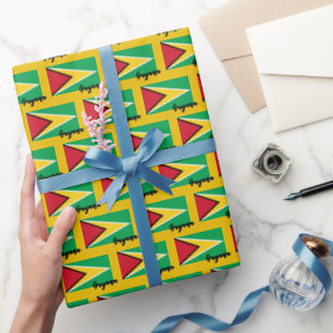 Papel De Regalo Periódico de ajuste de Guyana, bandera de Guyana p