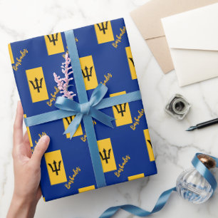 Papel De Regalo Periódico de Barbados, patriotas de la bandera de