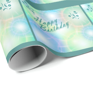 Papel De Regalo periódico de cumpleaños feliz azul