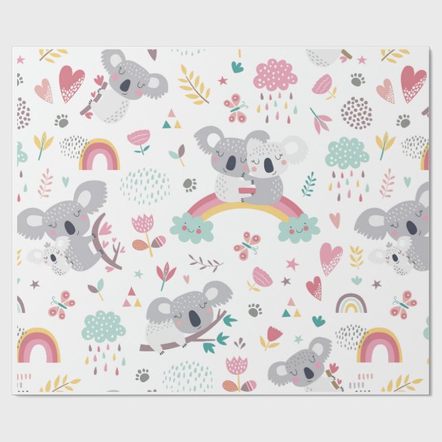 PAPEL DE REGALO PERIÓDICO DE RAPAS: KOALA BEARS (Superficie plana)