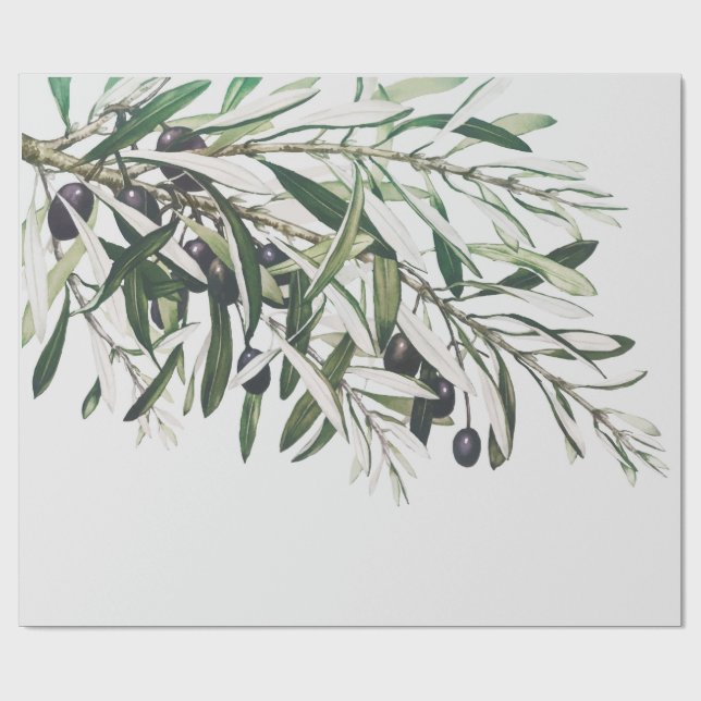 PAPEL DE REGALO PERIÓDICO DE RAPAS: MERRY CHRISTMAS OLIVE BRANCH (Superficie plana)