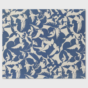 PAPEL DE REGALO PERIÓDICO DE RAPAS: PIGEONS EN BLANCO + AZUL: 192