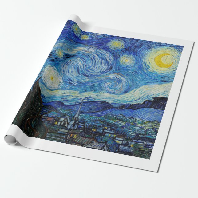 PAPEL DE REGALO PERIÓDICO DE RAPAS: VINCENT VAN GOGH : STARRRY NOC (Desenrollado)