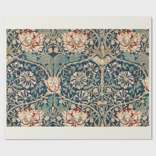 PAPEL DE REGALO PERIÓDICO DE RAPAS: WILLIAM MORRIS : MADRESELVA (Superficie plana)