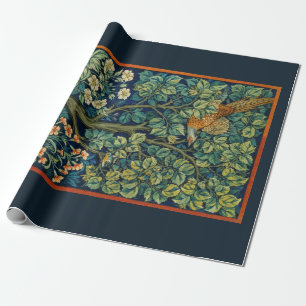 PAPEL DE REGALO PERIÓDICO DE RAPAS: WILLIAM MORRIS : PHEASANT