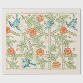 PAPEL DE REGALO PERIÓDICO DE RAPAS: WILLIAM MORRIS : TRELLIS PATTE