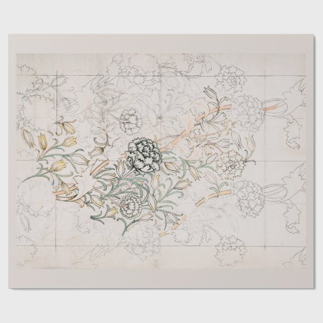 PAPEL DE REGALO PERIÓDICO DE RAPAS: WILLIAM MORRIS : WILD TULIP (Superficie plana)