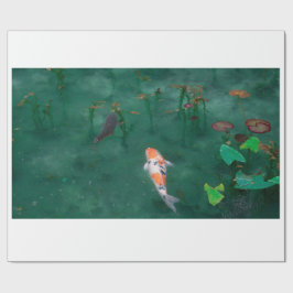 PAPEL DE REGALO PERIÓDICO DE RAPAS: WOODBLOCK JAPONÉS: KOI