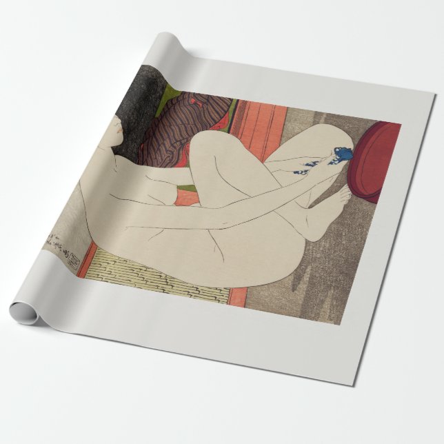 Papel De Regalo PERIÓDICO DE RAPAS: WOODBLOCK JAPONÉS :Shinsui Itō (Desenrollado)