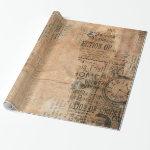 Papel De Regalo Periódico rasgado viejo uno del vintage