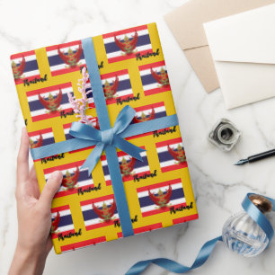 Papel De Regalo Periódico tailandés de envolvimiento, bandera tail