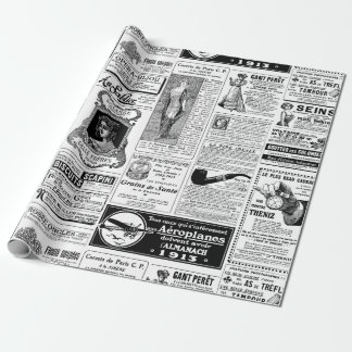 Papel De Regalo periódico victoriano antiguo francés
