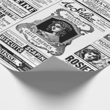 periódico victoriano antiguo francés blanco negro