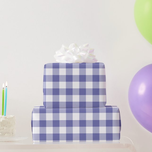 Papel De Regalo Periwinkle Buffalo Check Gingham Plaid Pattern (Regalos de fiesta)