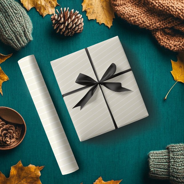 Papel De Regalo Perla Blanco Rayas Horizontales Finas (Subido por el creador)