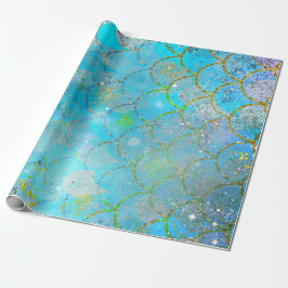 Papel De Regalo Perla Iridescente Brillante Escamas de Sirena