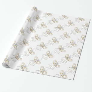 Papel De Regalo Perlas y oro - Ángel de la alegría de los Navidade