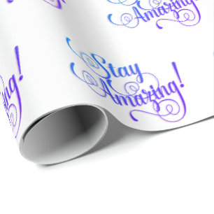 Papel De Regalo Permanece texto asombroso en blanco