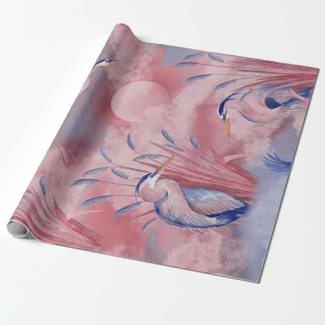 Papel De Regalo Perón azul - rosa (Desenrollado)