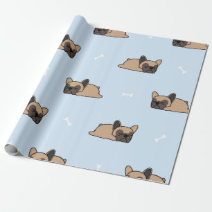 Papel De Regalo Perrito de bulldog francés lindo durmiendo sin cos