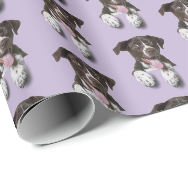Papel De Regalo perrito de perrito morado (Esquina del rollo)