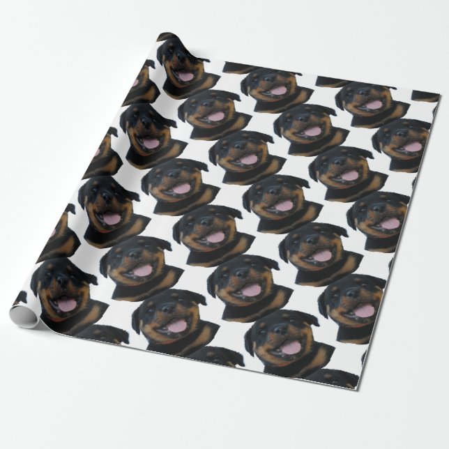 Papel De Regalo perrito del rottweiler (Desenrollado)
