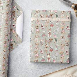 Papel De Regalo Perritos Navideños Lindos