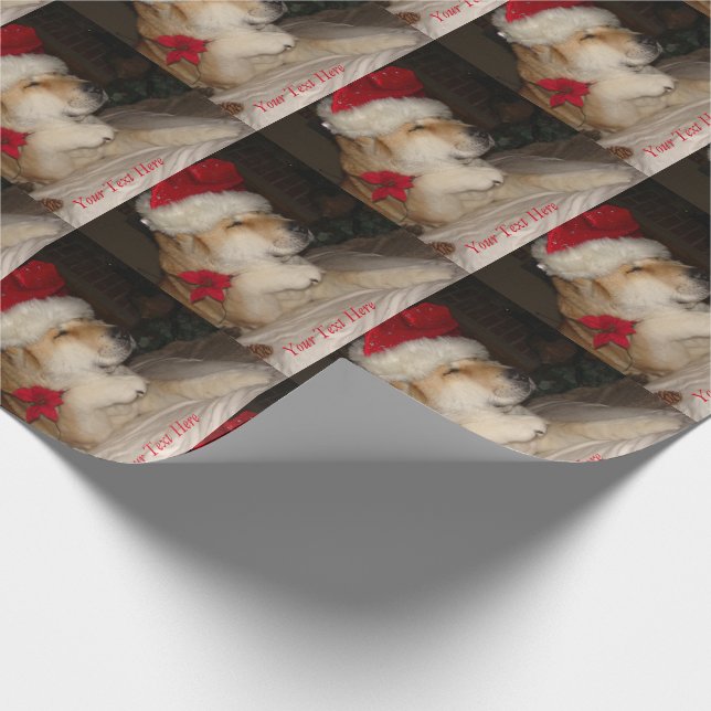 Papel De Regalo Perro akita dulce que da navidades del cono de la  (Esquina)