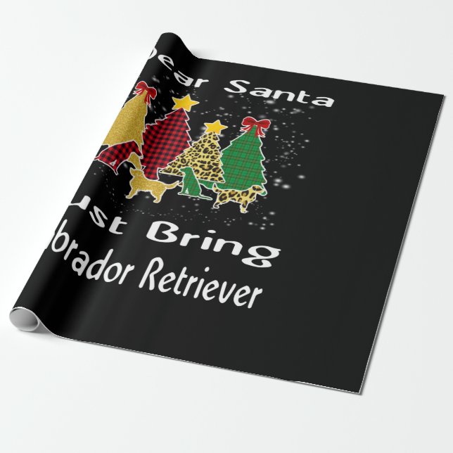 Papel De Regalo Perro Amante Santa Trae A Labrador (Desenrollado)