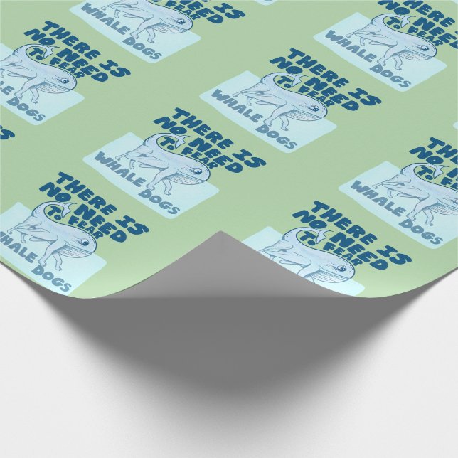 Papel De Regalo Perro ballena criatura divertida (Esquina)
