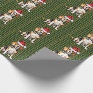 Papel De Regalo Perro Beagle y Navidades de Green Plaid