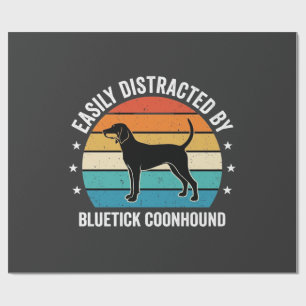 Papel De Regalo Perro Bluetick Coonhound Atardecer Retro