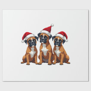 Papel De Regalo Perro Boxer Jersey Feo Luz de Navidad Xmas Pijama