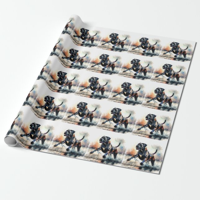 Papel De Regalo Perro Cane Corso acuarela (Desenrollado)