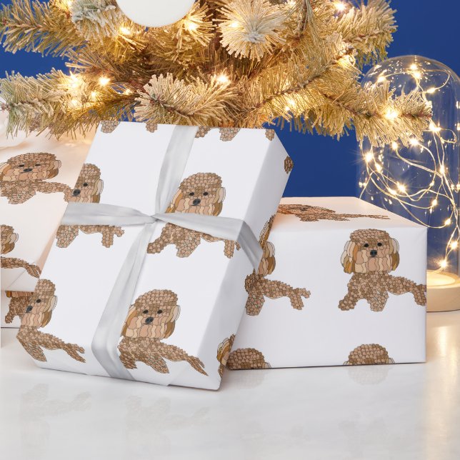 Papel De Regalo Perro Caniche  (Vacaciones)