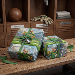 Papel De Regalo Perro Chihuahua Divertido Portero de Fútbol