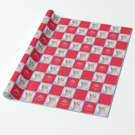 Papel De Regalo Perro Chihuahua Lindo en Navidad Roja Nieve