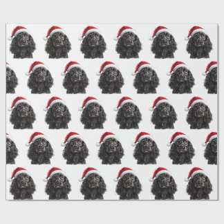 Papel De Regalo Perro Cocker Spaniel inglés negro con sombrero de