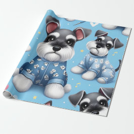 Papel De Regalo Perro Cuto Del Patrón Animal Schnauzer