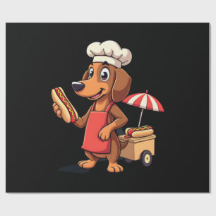 Papel De Regalo Perro Dachshund Divertido Salchicha Sandwich Hotdo