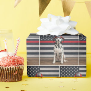 Papel De Regalo Perro dálmata con casco de bombero