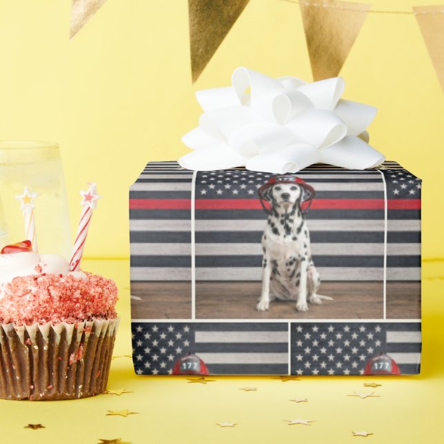 Papel De Regalo Perro dálmata con casco de bombero (Fiesta de cumpleaños )