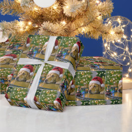 Papel De Regalo Perro de aguas retriever dorado de Navidad viendo 