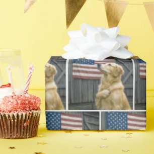 Papel De Regalo Perro de aguas retriever dorado orgulloso con band