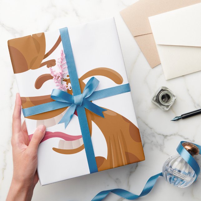 Papel De Regalo Perro de caricatura con sonrisa y lengua fuera (Subido por el creador)