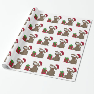 Papel De Regalo Perro de dibujos animados tonto con sombrero de Sa