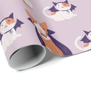 Papel De Regalo Perro de gato morado en traje